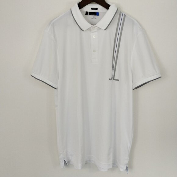 J. Lindeberg Mens Tyr Reg TX Jersey Polo Shirt Size 2XL Regular Fit JL Graphic - Picture 1 of 7